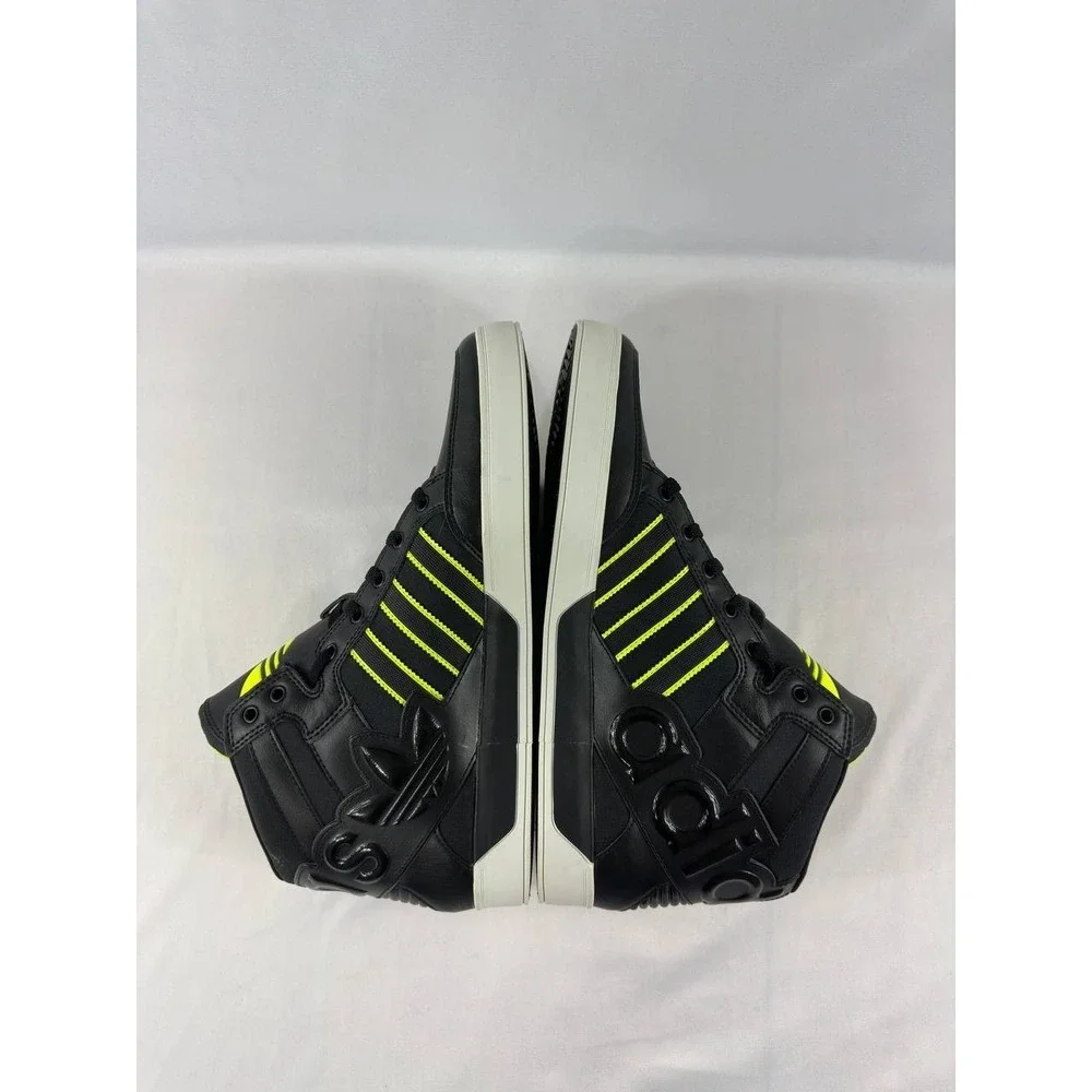 Adidas Hard Court Big Logo Men's Size 12 Black & Lime Green Hi Tops G59801